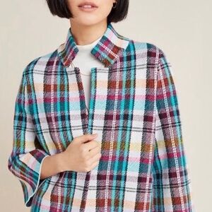 NWT Plaid Multicolor Women Cropped Jacket